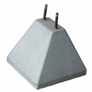 Beton poer 25 cm hoog + 2x Draadeind M12