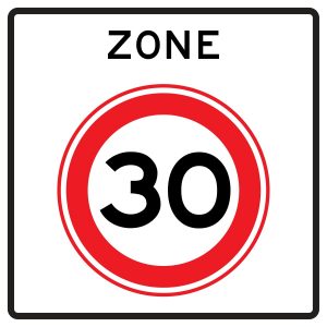 Pixeltegel aanduiding zone maximum snelheid 30km/h