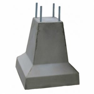 Betonpoer 20x20x50 cm + 4x Draadeind M16