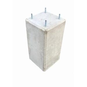 Betonpoer 23x23x45 cm met  4x draadeind M10