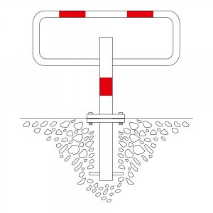 Anti parkeerbeugel te betoneren thermisch verzinkt rood.