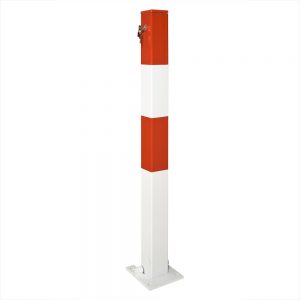 Klappaal, 70x70mm te pluggen, rood/wit, sluitcilinder