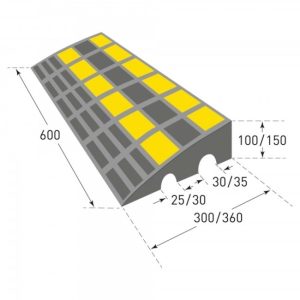 drempelhulp – 600 x 100 x 300 mm – zwart/geel