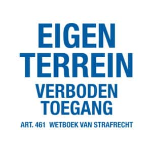 Pixeltegel met pictogram Eigen Terrein Verboden Toegang