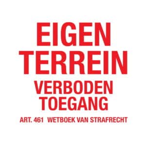 Pixeltegel met pictogram Eigen Terrein Verboden Toegang