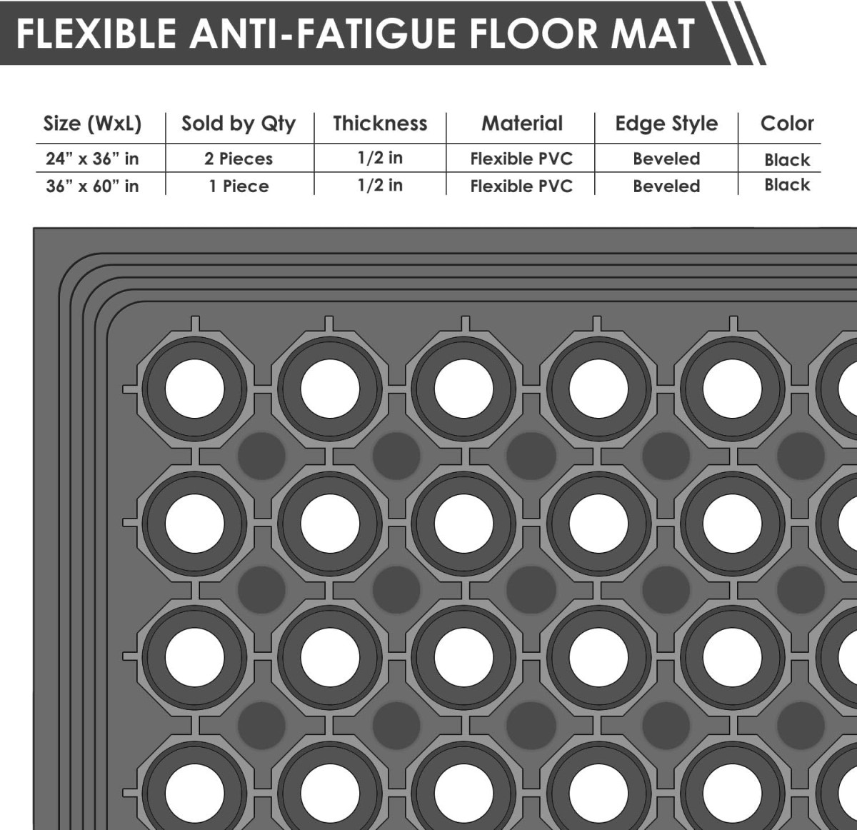 Rubberen Antislip Mat met Gaten voor Deurkeuken Badkamer Bar Buiten - Afbeelding 3