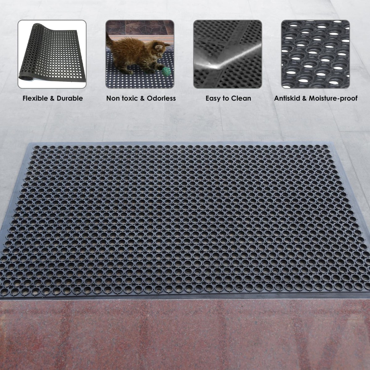 Rubberen Antislip Mat met Gaten voor Deurkeuken Badkamer Bar Buiten - Afbeelding 6