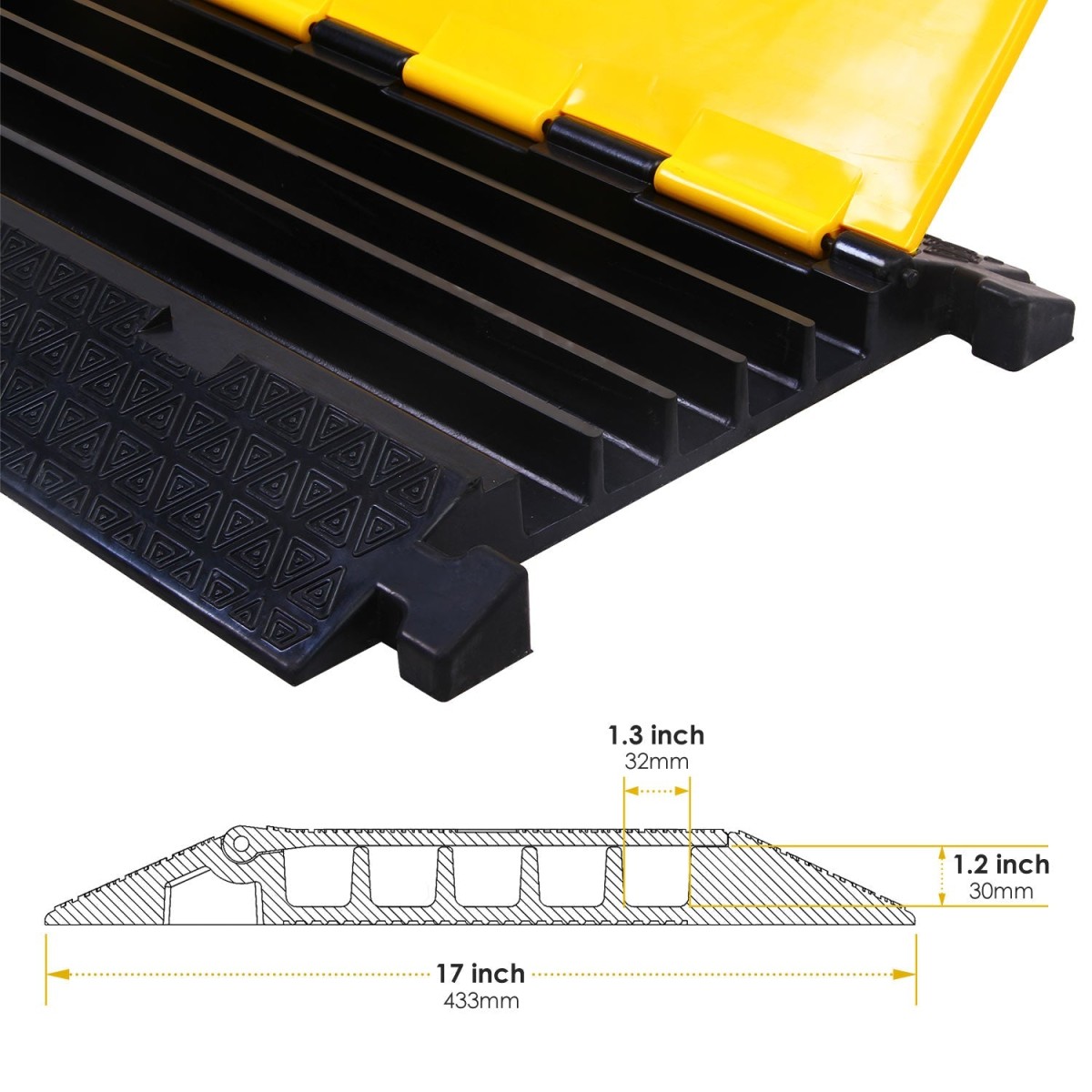 Rubberen kabelbrug / kabeldrempel met 2/3/5 kanalen - Afbeelding 8
