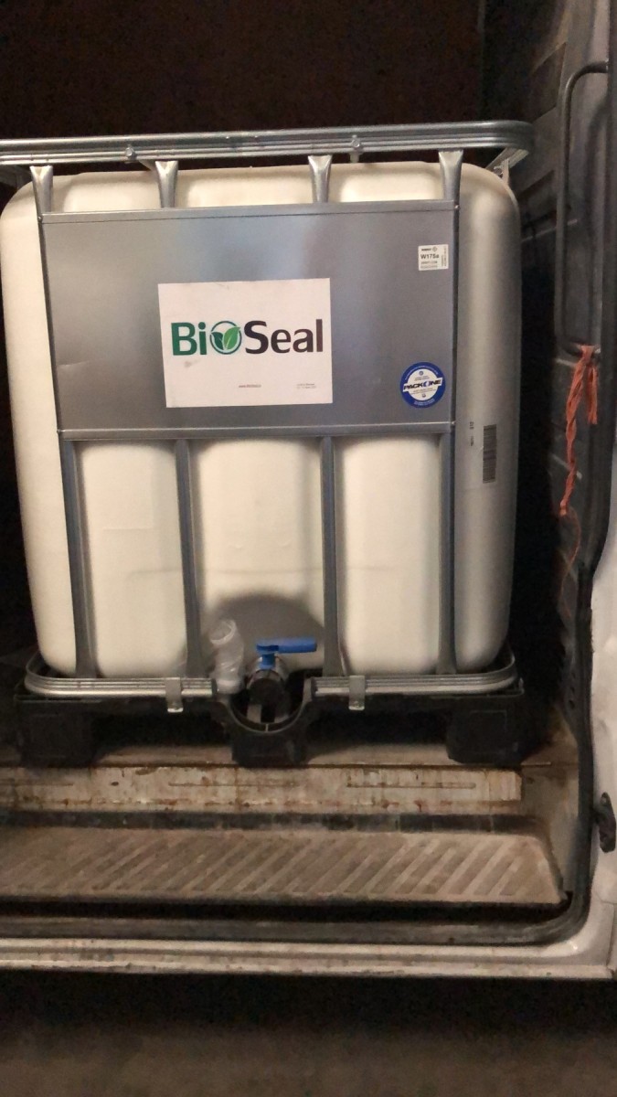 IBC-container met originele BioSeal van Bewebe