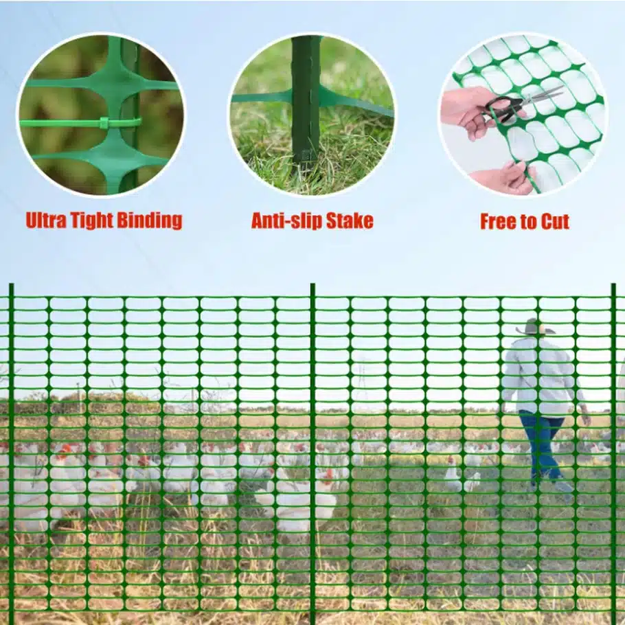 Kunststof veiligheidsgaas op rol 1,02 x 60,96 meter – complete set - Afbeelding 6